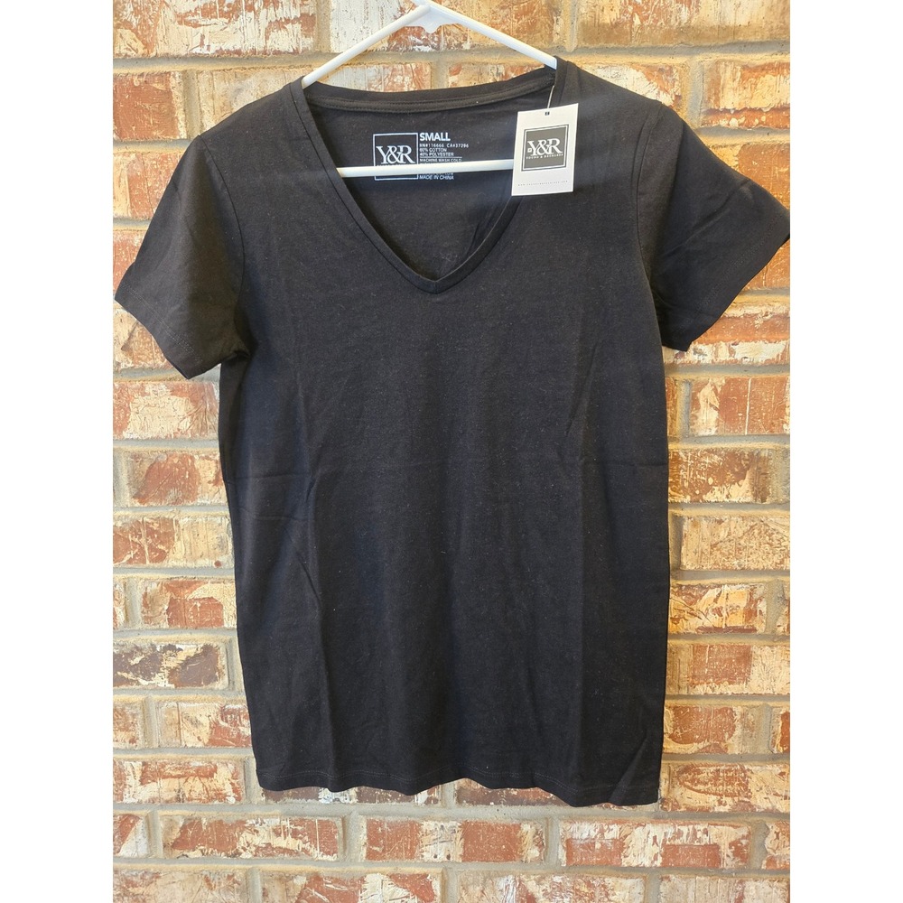 Young Reckless Y&R Black V Neck T Shirt Tee Mens Small Cotton Blend New